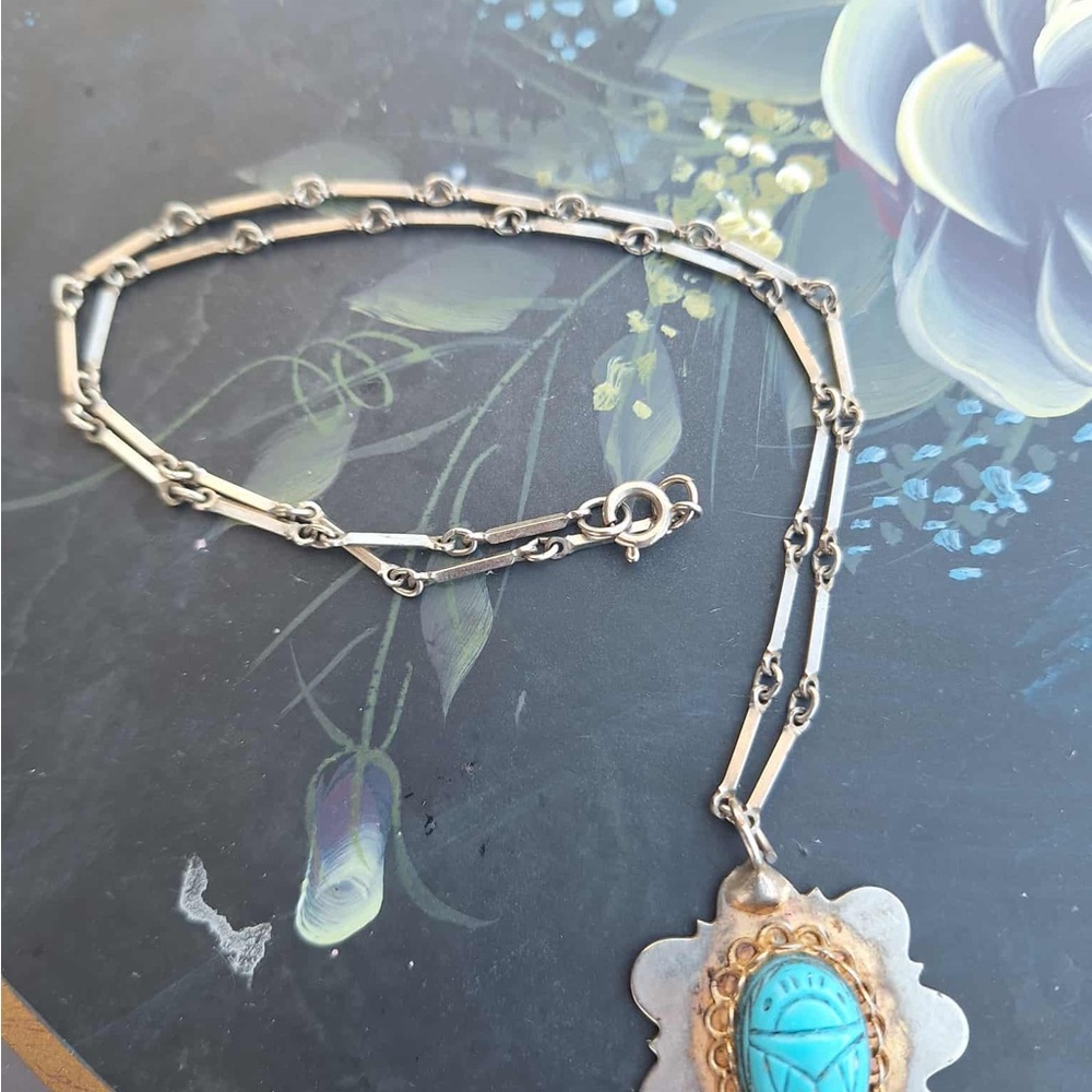 Vintage  Silver Tone Neckalce - Picture 2 of 8